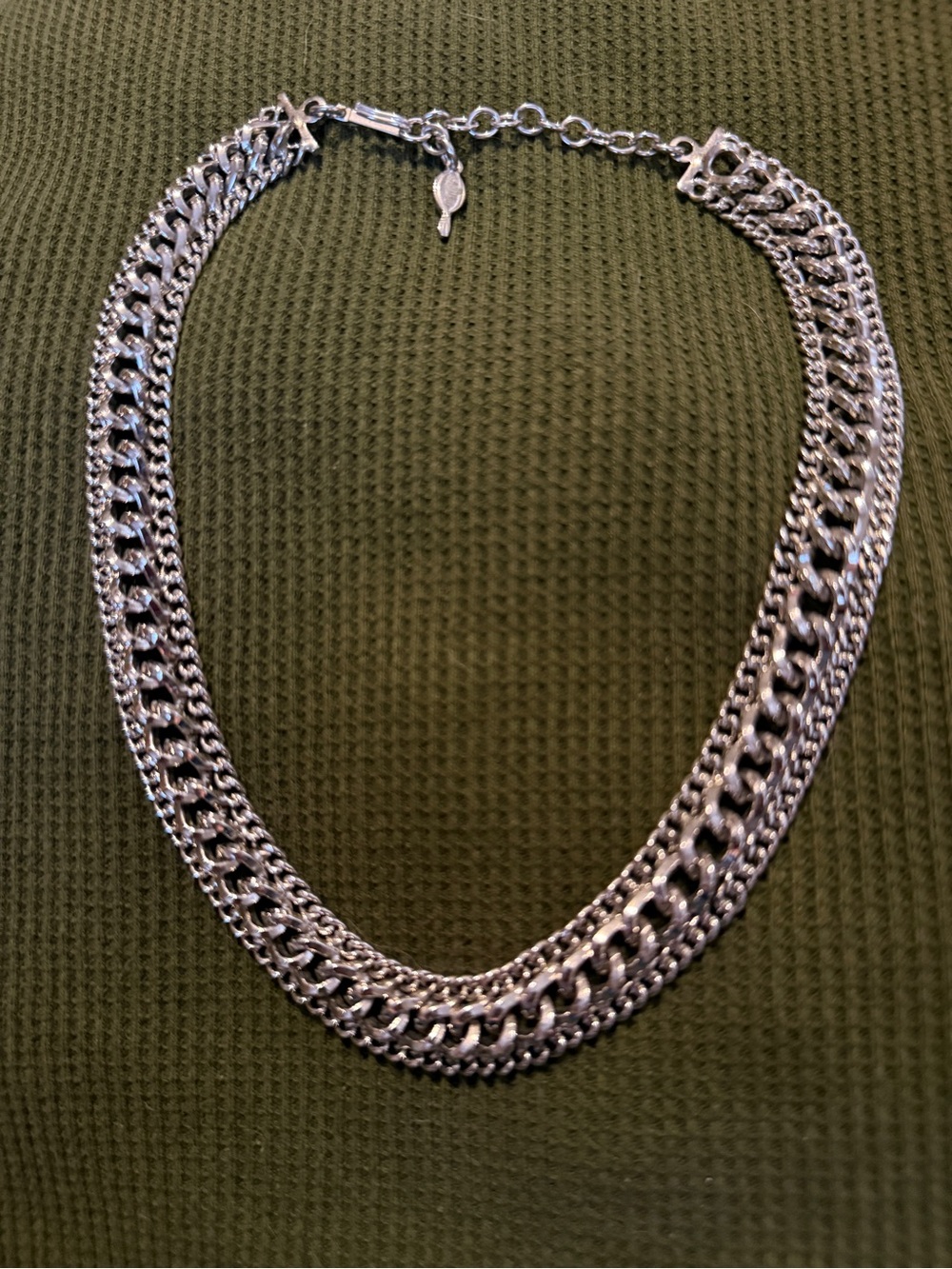 Sarah Coventry Silver Multi-Row Chain Necklace